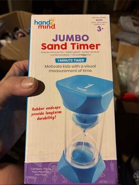 Jumbo 1-Minute Sand Timer – Blue Visual Timer for Kids